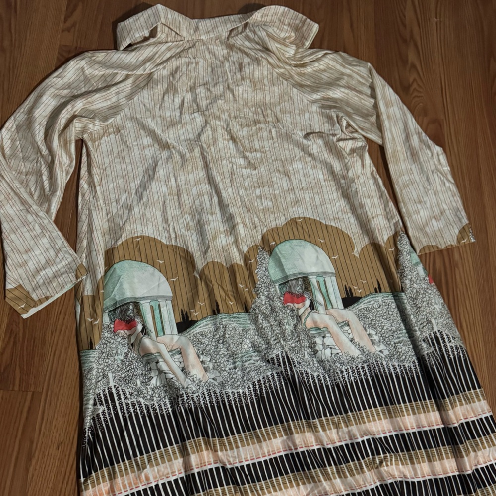 Vintage Night Gown T.V. Sangers John Lennon Graphic Art Long Sleeve Dress Y2k - Picture 7 of 10